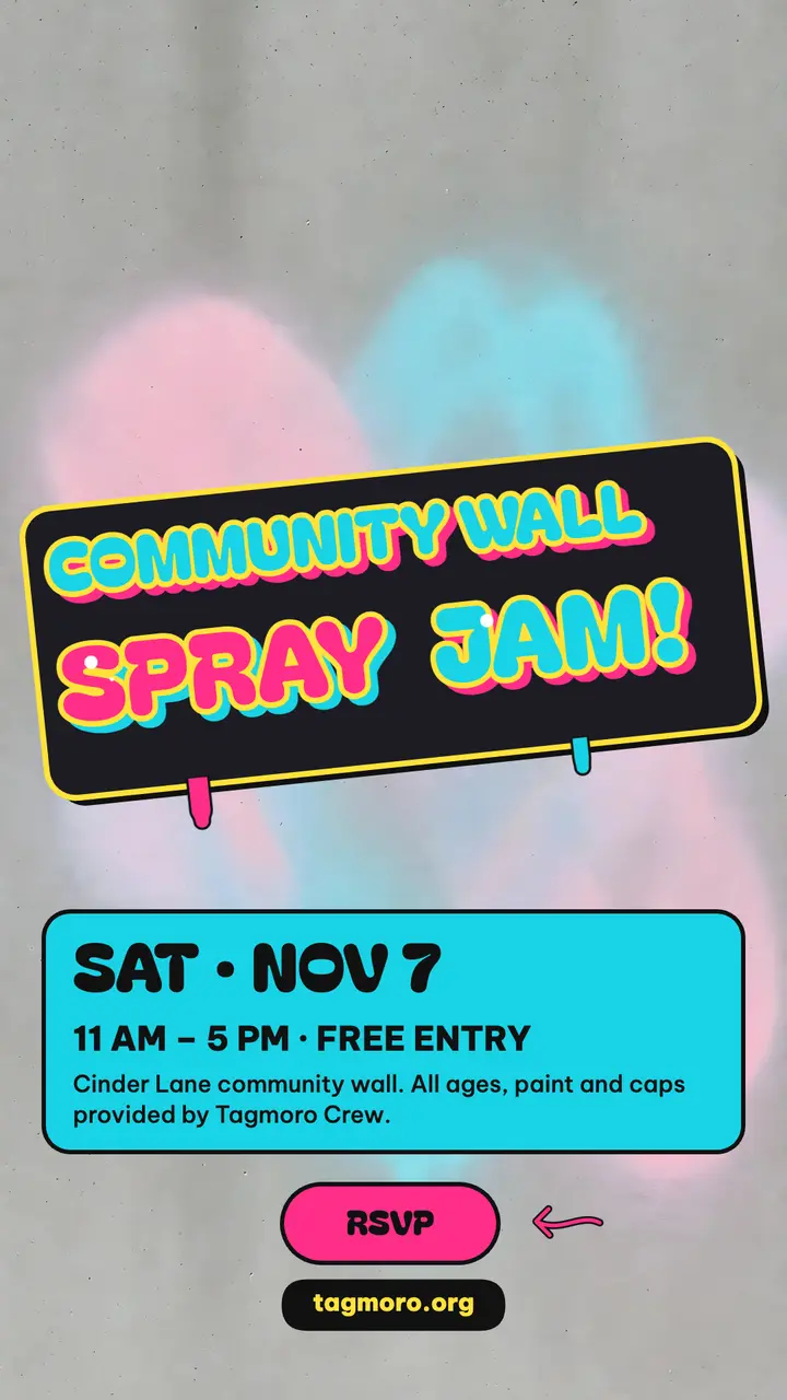 Tagmoro wall jam day graffiti story: street art event story template