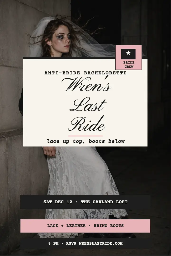 Wren street bride bachelorette poster template