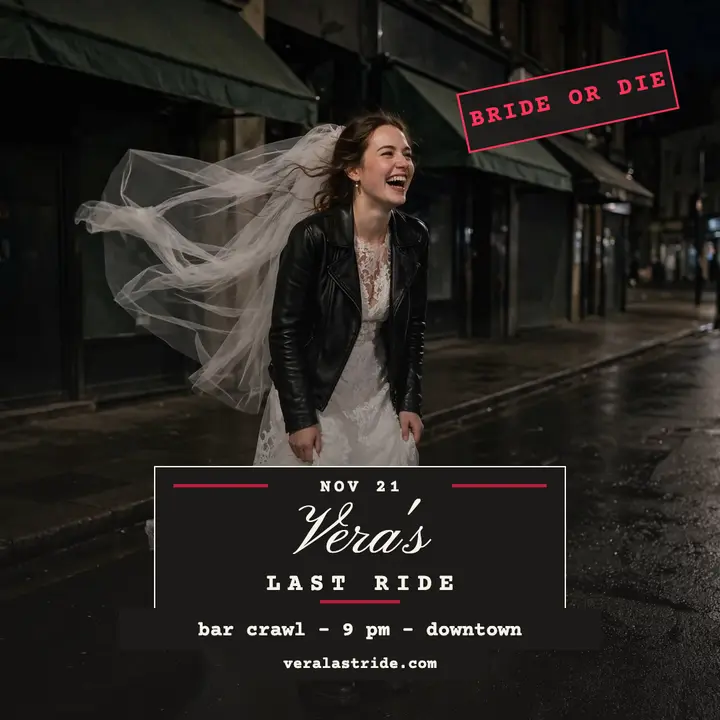 Vera's Last Ride street bride invite template