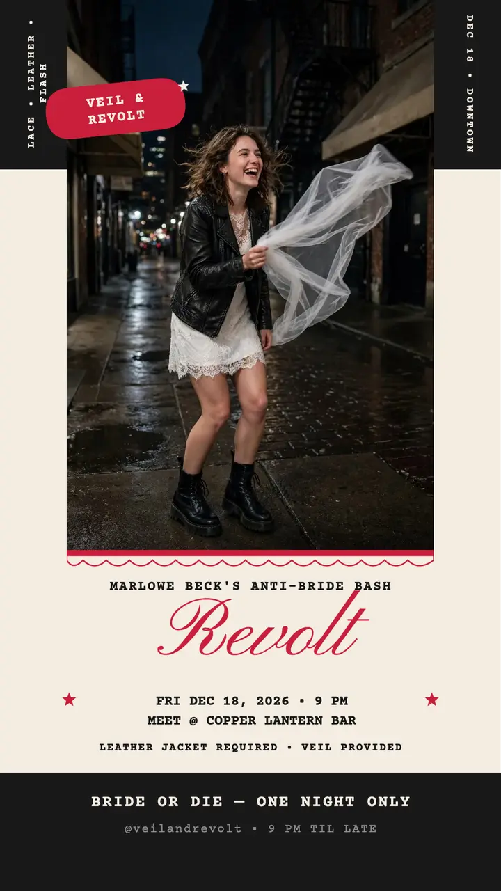 Veil and Revolt bachelorette story template
