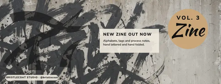 Bristlecoat street lettering zine cover, calligraffiti template