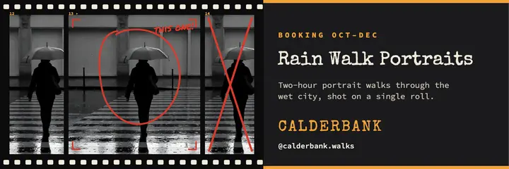 Rain walk portraits contact sheet template