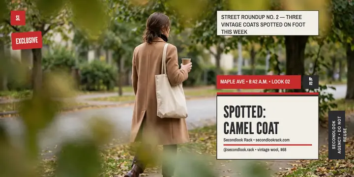 Secondlook Rack spotted camel coat post template