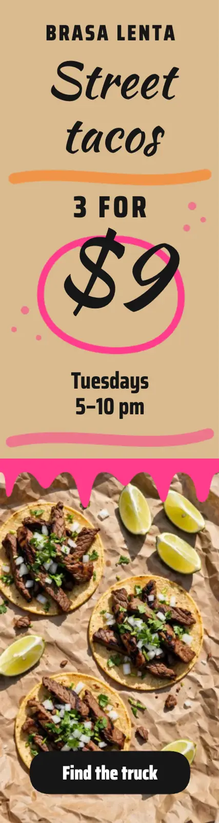Brasa Lenta street taco truck ad template