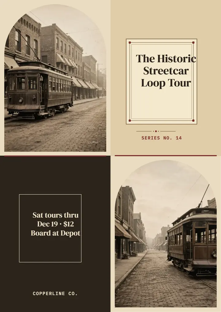 Copperline streetcar loop stereoview flyer template