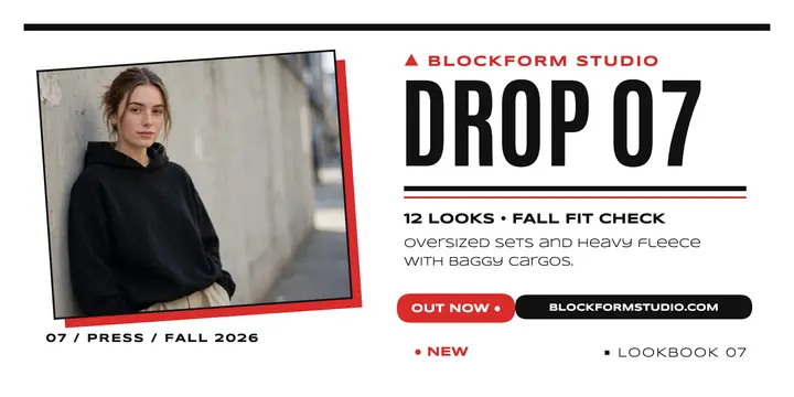 Blockform Studio lookbook drop post template