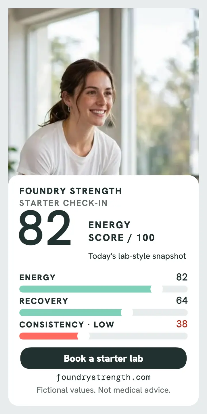 Foundry Strength starter check-in range ad template
