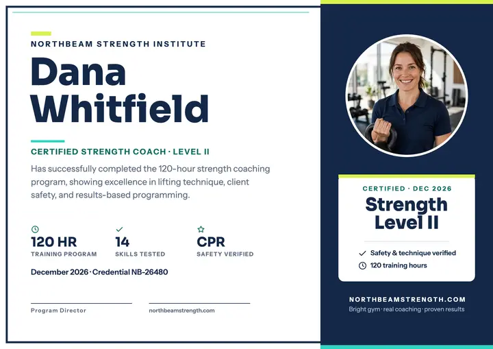 Northbeam strength coach certificate template