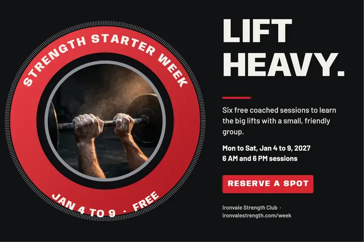 Ironvale Strength Starter Week postcard template