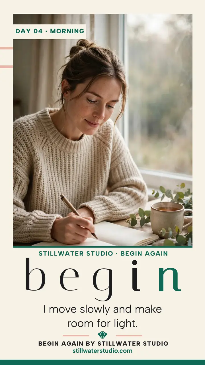 Begin Again morning affirmation story: morning affirmation story template