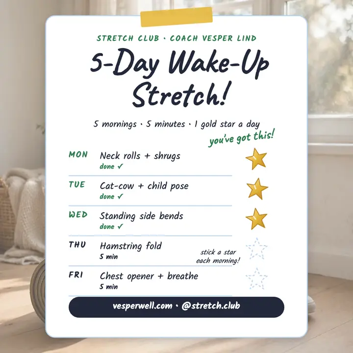 Wake-Up Stretch gold star tracker template