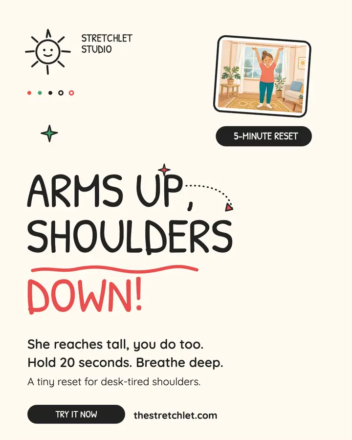 Stretchlet daily stretch doodle post: stretch reminder post template