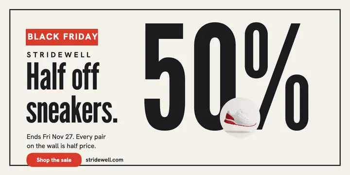 Stridewell Black Friday sneaker sale post template