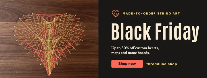 Black Friday string art sale cover: black friday sale cover template