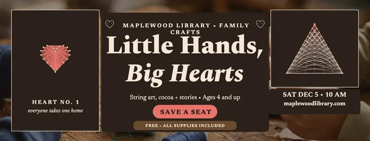Maplewood Library craft morning string art cover template