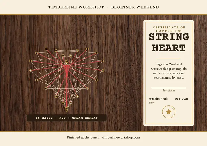 Timberline string heart completion certificate template