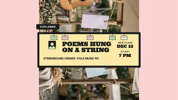 Stringbound Verses folk night thumbnail template