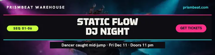 Static Flow DJ night strobe billboard template