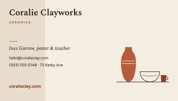 Ceramics studio business card template