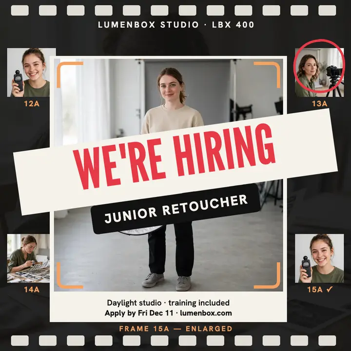 Lumenbox Studio hiring contact sheet post template
