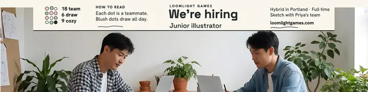 Loomlight Games hiring banner template