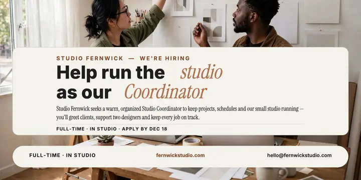 Studio Fernwick coordinator hiring post template