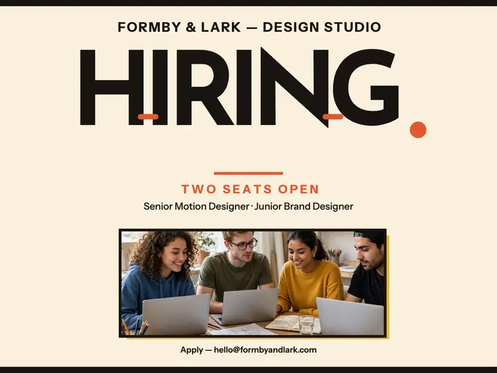 Formby and Lark hiring masthead slide template