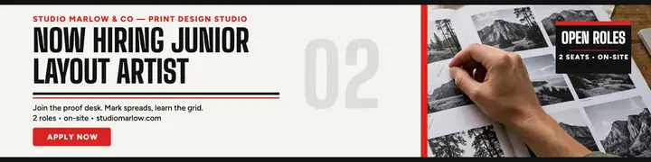 Studio Marlow hiring press banner template