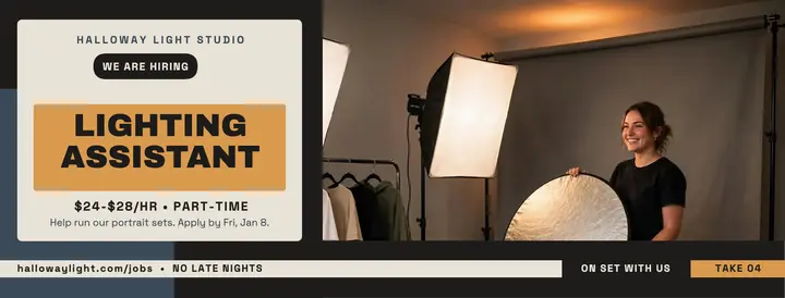 Halloway lighting assistant hiring cover template
