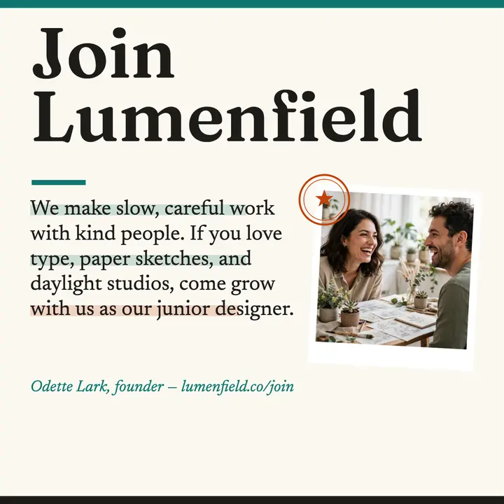Studio Lumenfield hiring manifesto cover template