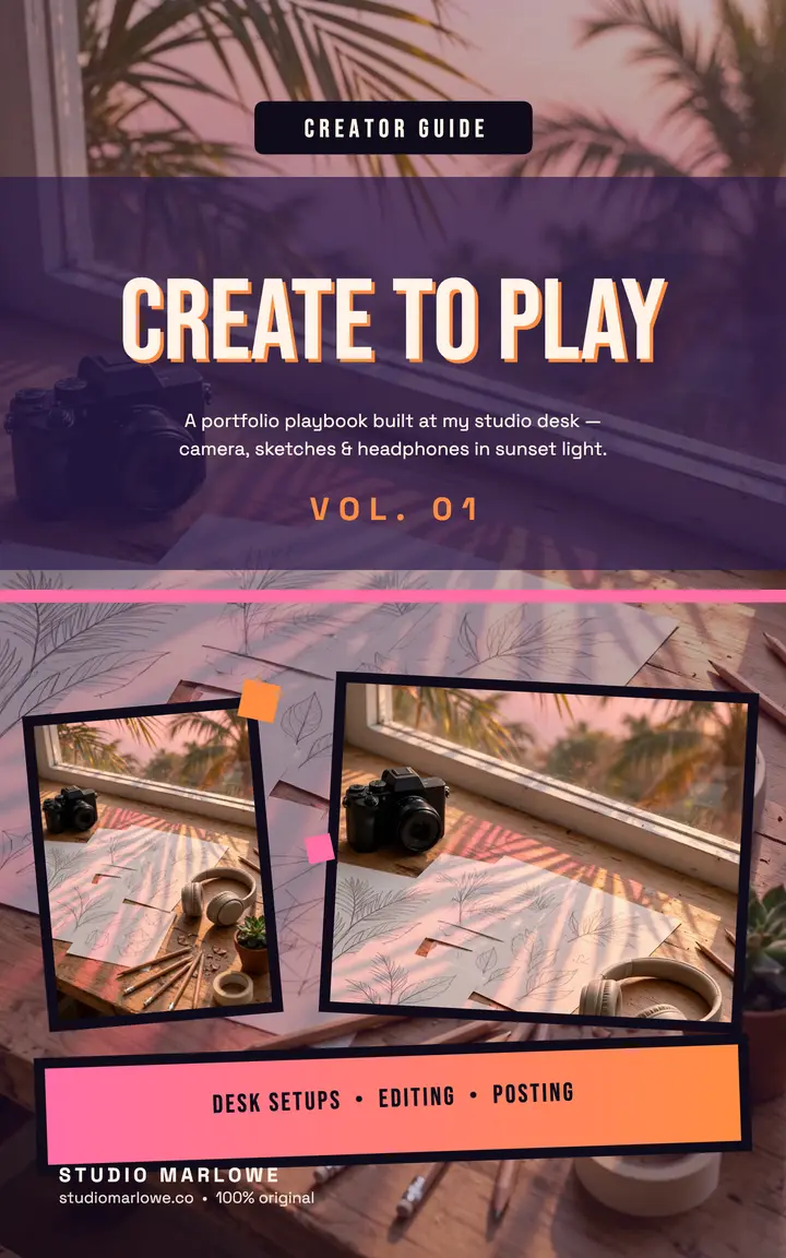 Studio Marlowe creator desk ebook cover template