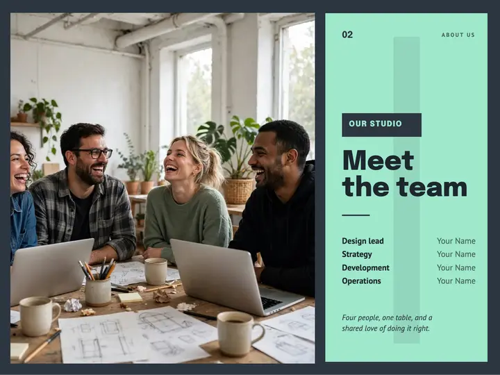Meet the team slide template