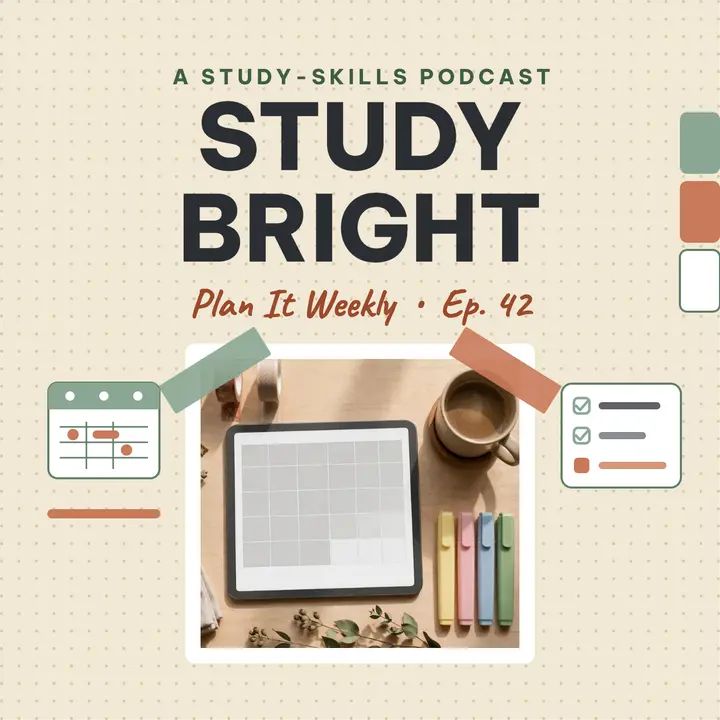 Study Bright planner podcast cover: study podcast cover template