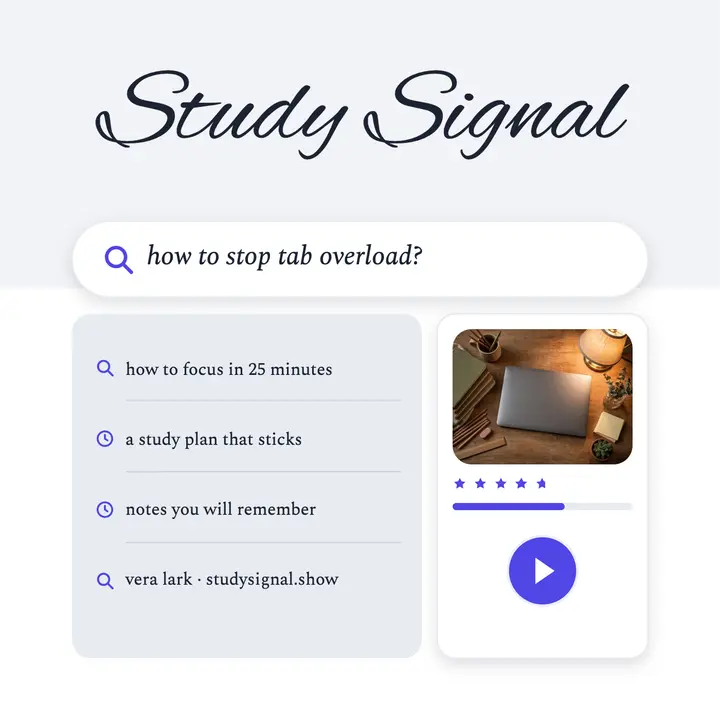 Study Signal search podcast cover: study podcast cover template