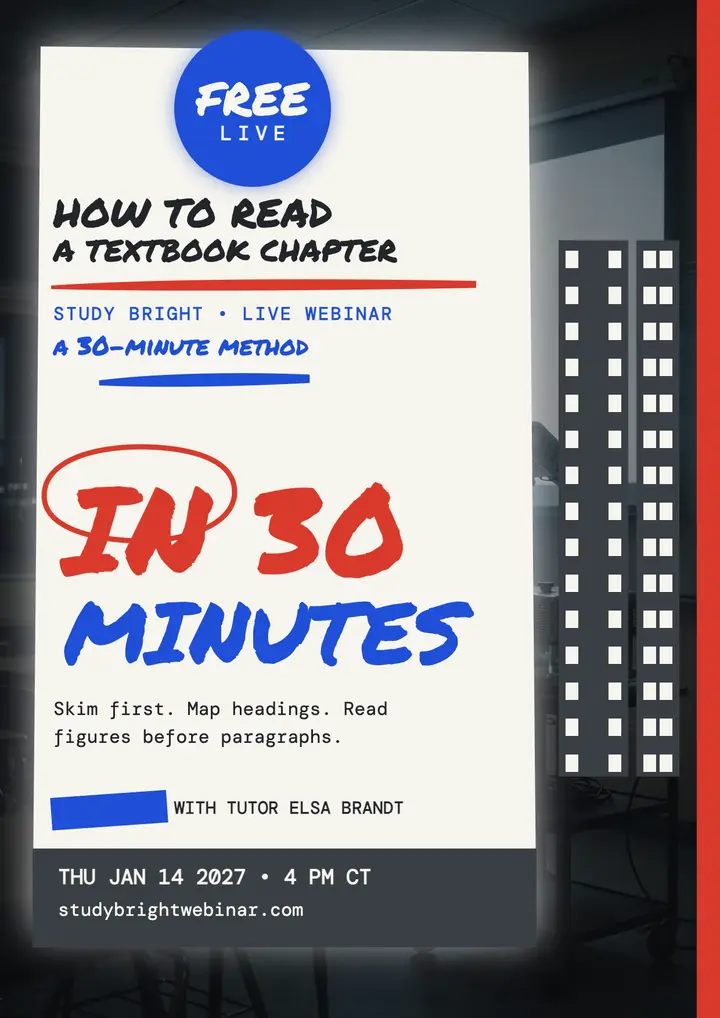 Study Bright textbook webinar projector flyer template