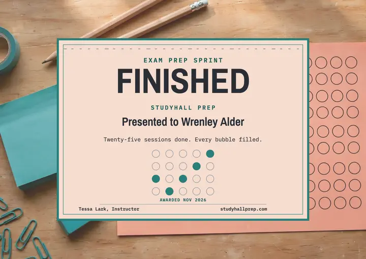 Study sprint completion certificate template