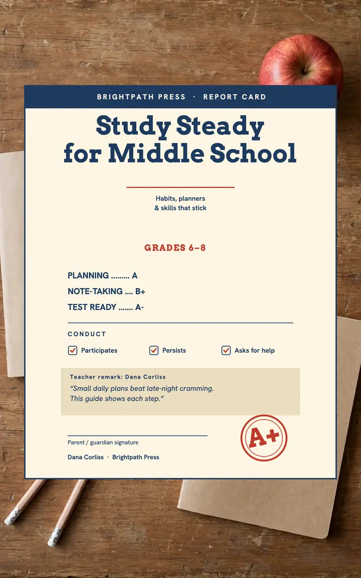 Study Steady Guide middle-school ebook cover template