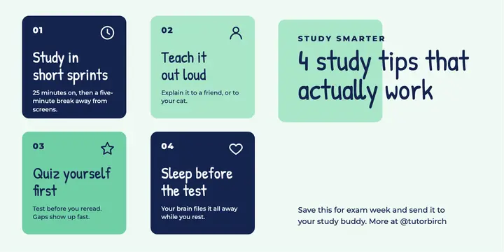 Study tips tile grid template