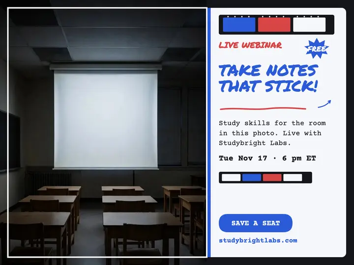 Studybright Labs study skills webinar slide template