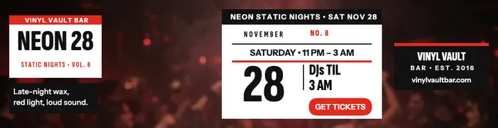 Vinyl Vault Bar neon DJ nights billboard template