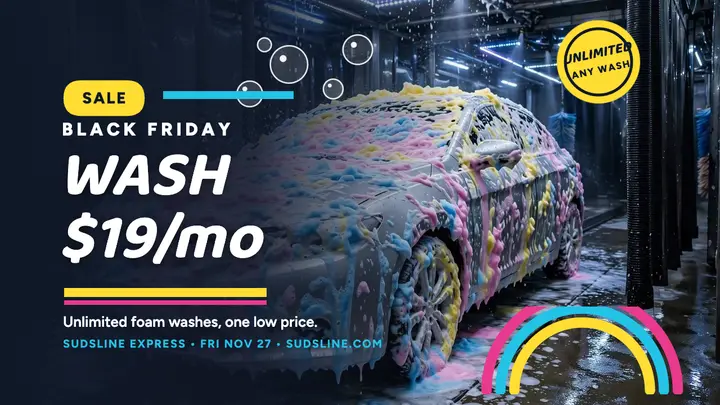 Sudsline Black Friday wash sale thumbnail template
