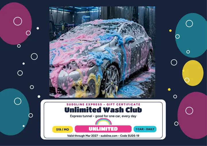 Sudsline Express unlimited wash certificate template