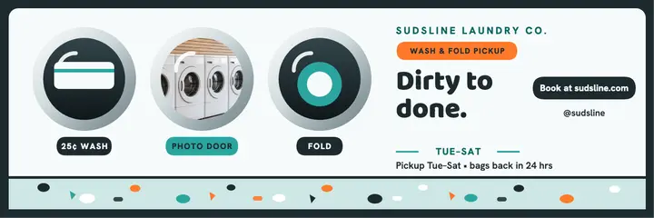 Sudsline wash and fold pickup header template