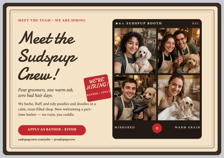 Sudspup Crew booth certificate template