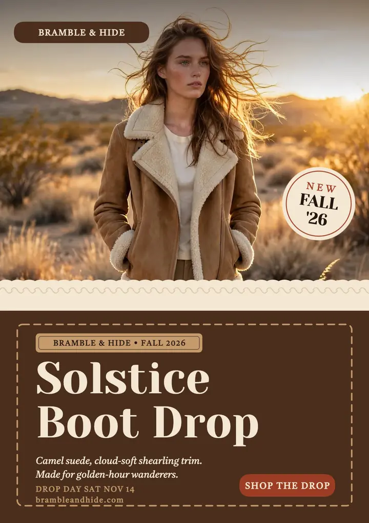 Bramble and Hide Solstice boot flyer template