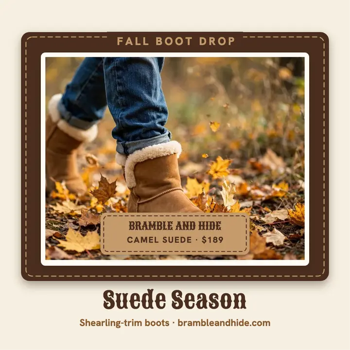 Bramble and Hide suede boots fall post template