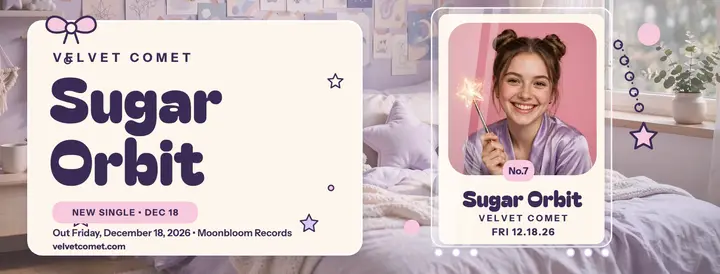 Velvet Comet Sugar Orbit photocard cover: k-pop single facebook cover template