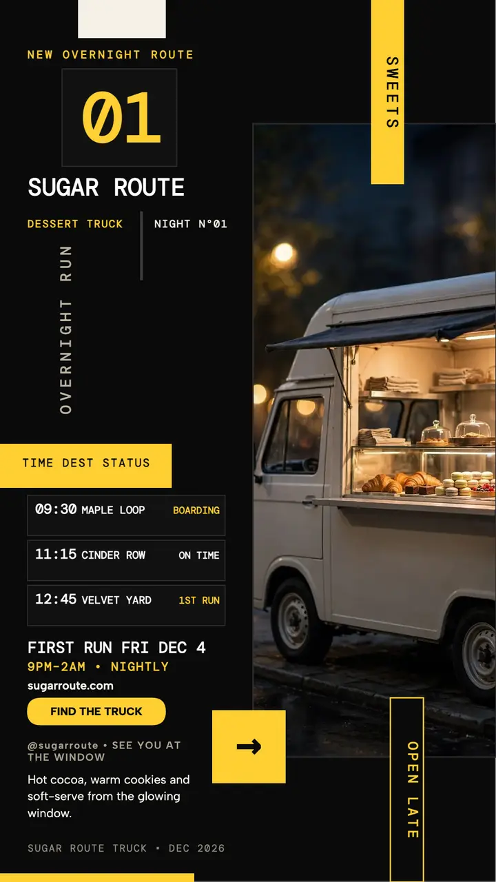 Sugar Route dessert truck launch story template