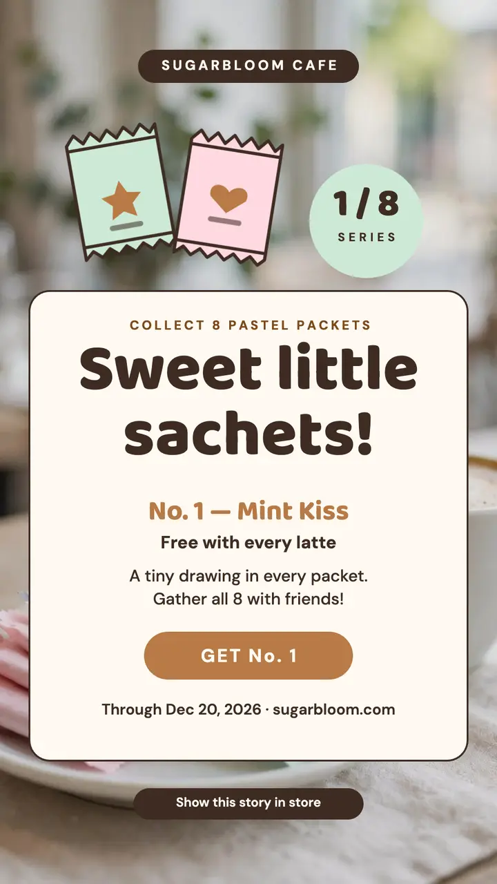 Sugarbloom sachet loyalty story template
