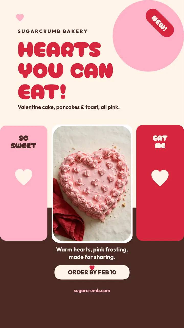 Sugarcrumb Valentine hearts story template